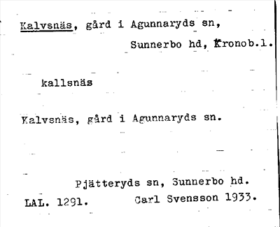 Bild på arkivkortet för arkivposten Kalvsnäs