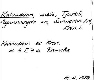 Bild på arkivkortet för arkivposten Kalvudden