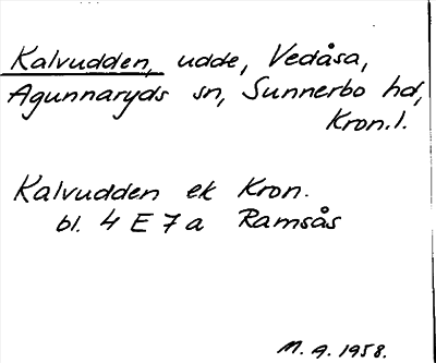 Bild på arkivkortet för arkivposten Kalvudden