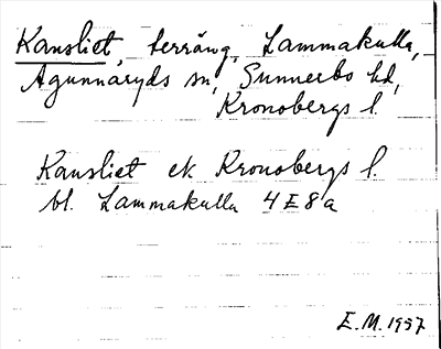 Bild på arkivkortet för arkivposten Kansliet