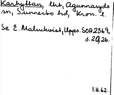 Bild på arkivkortet för arkivposten Karhyttan