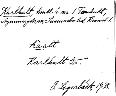 Bild på arkivkortet för arkivposten Karlhult