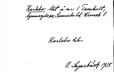Bild på arkivkortet för arkivposten Karlsbo