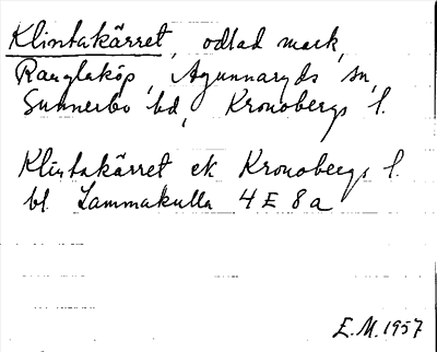 Bild på arkivkortet för arkivposten Klintakärret