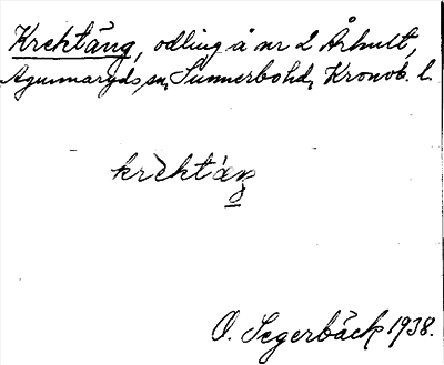 Bild på arkivkortet för arkivposten Krektäng
