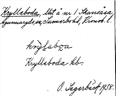 Bild på arkivkortet för arkivposten Krylleboda