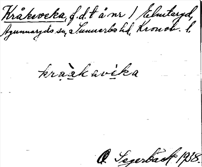 Bild på arkivkortet för arkivposten Kråkeveka