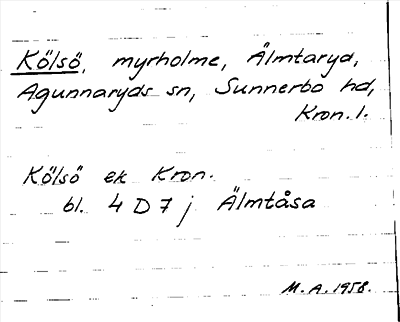 Bild på arkivkortet för arkivposten Kölsö