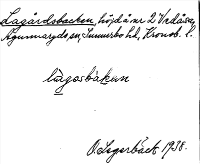 Bild på arkivkortet för arkivposten Lagårdsbacken