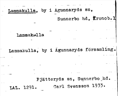 Bild på arkivkortet för arkivposten Lammakulla