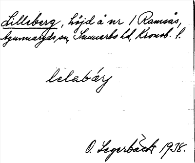Bild på arkivkortet för arkivposten Lilleberg