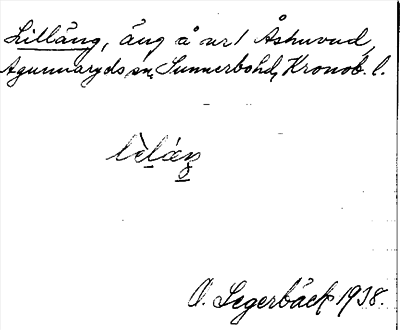 Bild på arkivkortet för arkivposten Lilläng