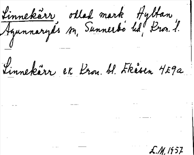 Bild på arkivkortet för arkivposten Linnekärr