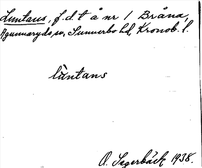 Bild på arkivkortet för arkivposten Luntans
