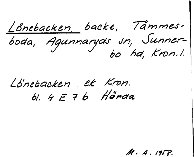 Bild på arkivkortet för arkivposten Lönebacken
