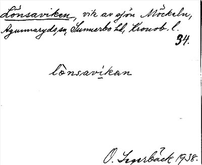 Bild på arkivkortet för arkivposten Lönsaviken