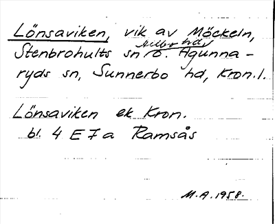 Bild på arkivkortet för arkivposten Lönsaviken