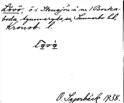 Bild på arkivkortet för arkivposten Lövö