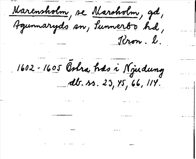 Bild på arkivkortet för arkivposten Marensholm, se Marsholm
