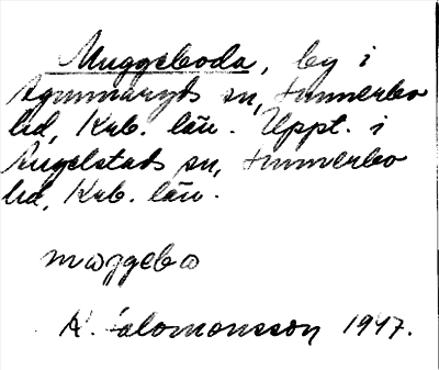 Bild på arkivkortet för arkivposten Muggeboda