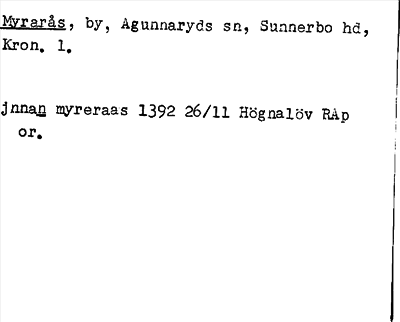 Bild på arkivkortet för arkivposten Myrarås