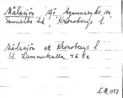 Bild på arkivkortet för arkivposten Målasjön