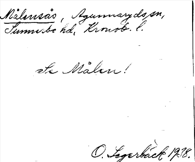 Bild på arkivkortet för arkivposten Målensås