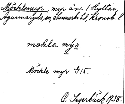 Bild på arkivkortet för arkivposten Möcklemyr