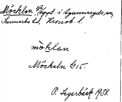 Bild på arkivkortet för arkivposten Möcklen