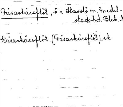 Bild på arkivkortet för arkivposten Gåsaskärsflöt