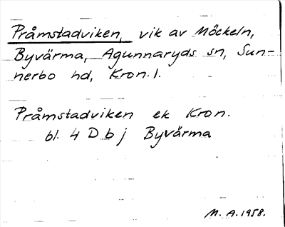 Bild på arkivkortet för arkivposten Pråmstadviken