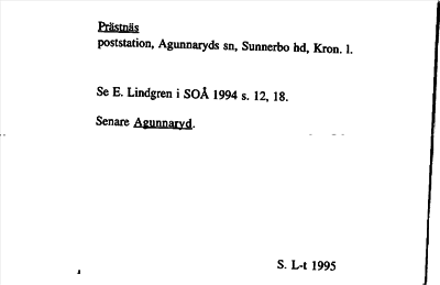 Bild på arkivkortet för arkivposten Prästnäs