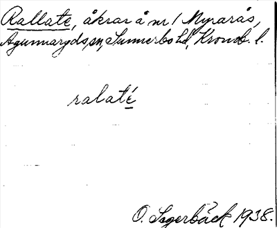 Bild på arkivkortet för arkivposten Rallate