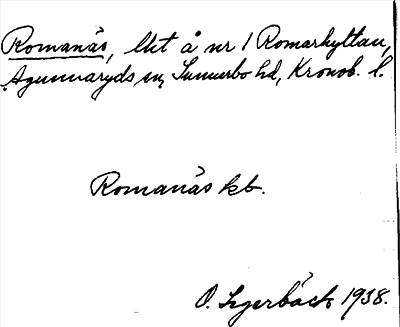 Bild på arkivkortet för arkivposten Romanäs