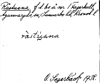 Bild på arkivkortet för arkivposten Råstuena