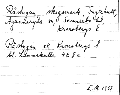 Bild på arkivkortet för arkivposten Rästugan