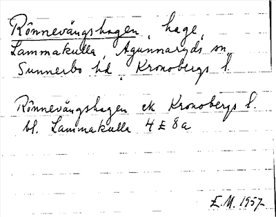 Bild på arkivkortet för arkivposten Rönnevångshagen