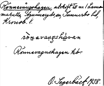 Bild på arkivkortet för arkivposten Rönnevångshagen