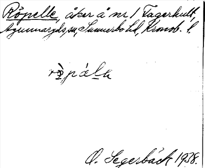 Bild på arkivkortet för arkivposten Röpelle