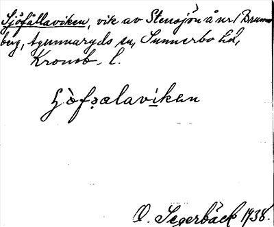 Bild på arkivkortet för arkivposten Sjöfållaviken