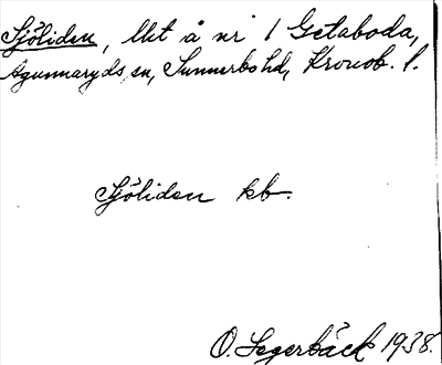 Bild på arkivkortet för arkivposten Sjöliden