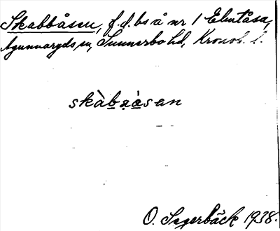 Bild på arkivkortet för arkivposten Skabbåsen