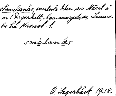Bild på arkivkortet för arkivposten Smalanäs