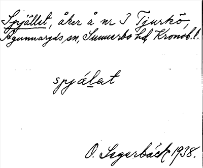 Bild på arkivkortet för arkivposten Spjället
