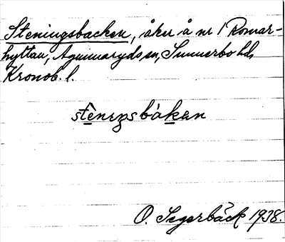 Bild på arkivkortet för arkivposten Steningsbacken