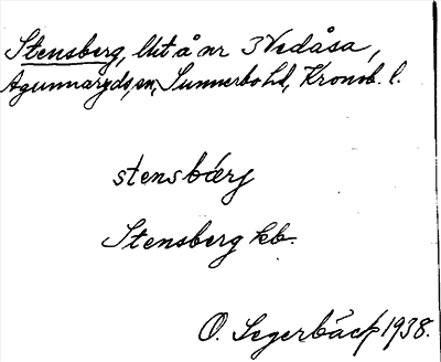 Bild på arkivkortet för arkivposten Stensberg