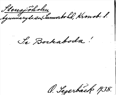 Bild på arkivkortet för arkivposten Stensjöholm