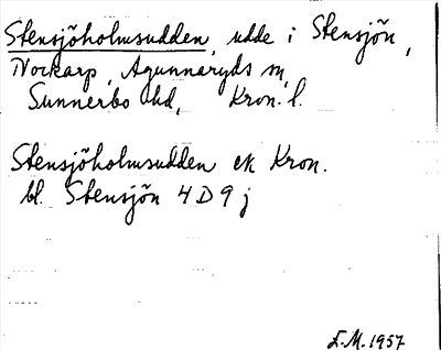 Bild på arkivkortet för arkivposten Stensjöholmsudden