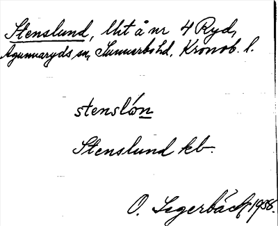 Bild på arkivkortet för arkivposten Stenslund