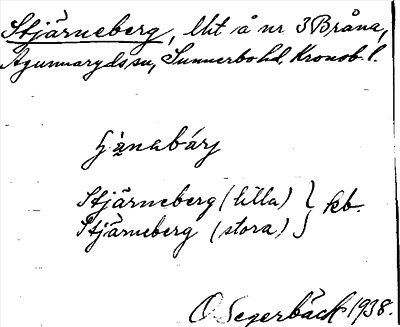 Bild på arkivkortet för arkivposten Stjärneberg